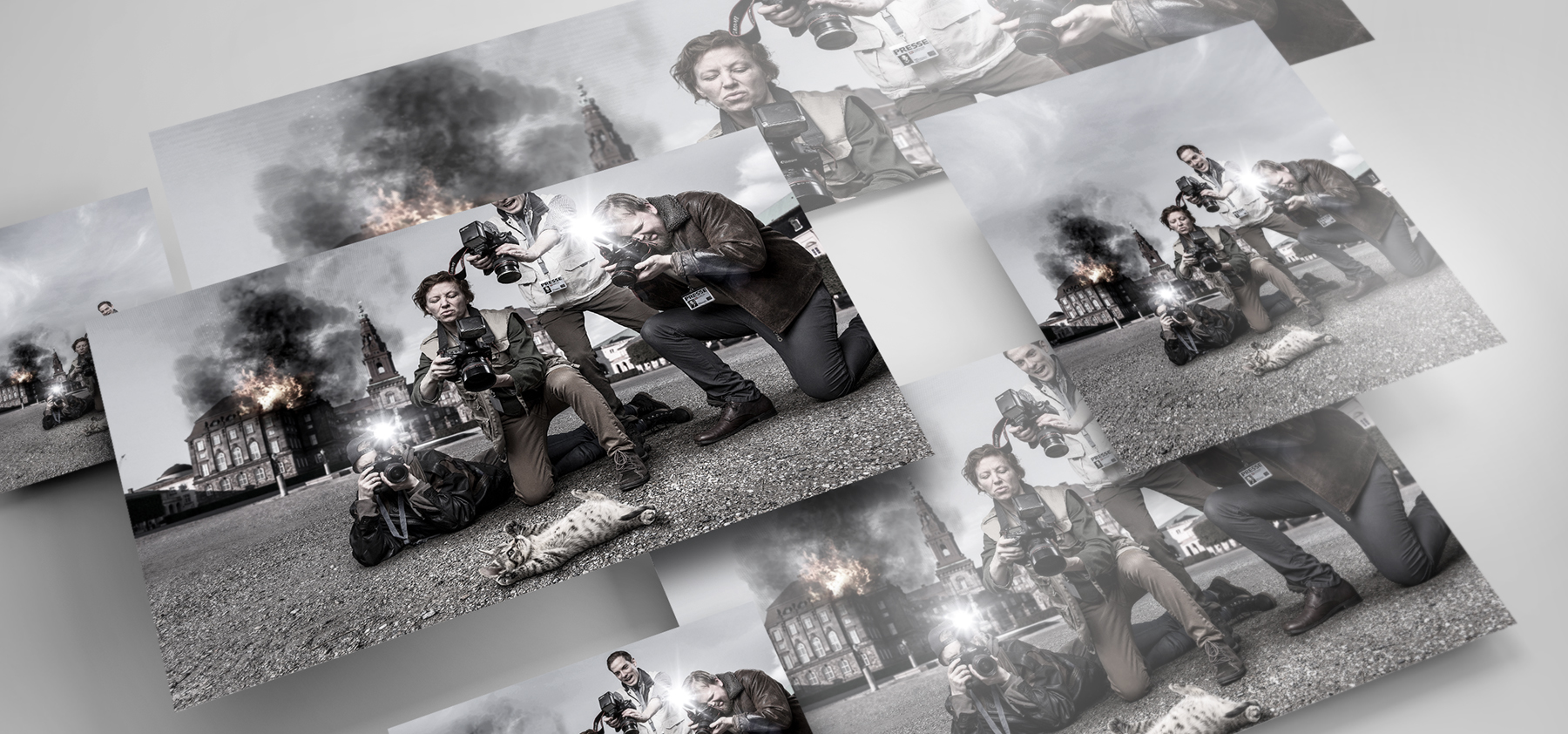 Illustration af, hvordan arbejdet med konceptfotos foregår på mange niveauer og ikke blot er et 